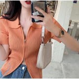 ダブルファスナー襟付きニット トップス ダブルジップ | LADY LIKE  | 詳細画像17 