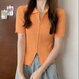 ダブルファスナー襟付きニット トップス ダブルジップ | LADY LIKE  | 詳細画像23 