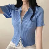 ダブルファスナー襟付きニット トップス ダブルジップ | LADY LIKE  | 詳細画像29 