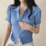 ダブルファスナー襟付きニット トップス ダブルジップ | LADY LIKE  | 詳細画像30 