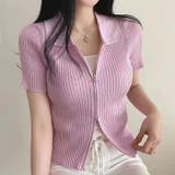 ダブルファスナー襟付きニット トップス ダブルジップ | LADY LIKE  | 詳細画像34 