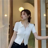 ダブルファスナー襟付きニット トップス ダブルジップ | LADY LIKE  | 詳細画像9 