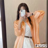 オレンジ | ストライプシアーシャツ ブラウス トップス | LADY LIKE