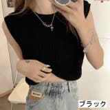 ブラック | ロールネックノースリーブニット トップス プルオーバー | LADY LIKE