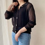 透かし編みニットシャツ トップス メッシュ | LADY LIKE | 詳細画像2