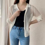 透かし編みニットシャツ トップス メッシュ | LADY LIKE | 詳細画像7