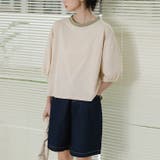 袖口ゴム配色Tシャツ ゆったり きれいめ | LADY LIKE  | 詳細画像2 