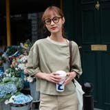 袖口ゴム配色Tシャツ ゆったり きれいめ | LADY LIKE  | 詳細画像4 