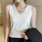 V開きノースリーブベーシックニット 8色 トップス | LADY LIKE | 詳細画像10