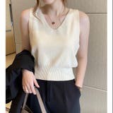 V開きノースリーブベーシックニット 8色 トップス | LADY LIKE | 詳細画像6