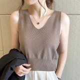 V開きノースリーブベーシックニット 8色 トップス | LADY LIKE | 詳細画像7