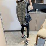 凹凸チェック柄オーバーサイズニットベスト | LADY LIKE | 詳細画像4