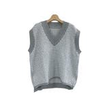 凹凸チェック柄オーバーサイズニットベスト | LADY LIKE | 詳細画像6