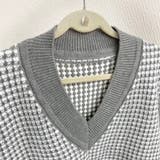 凹凸チェック柄オーバーサイズニットベスト | LADY LIKE | 詳細画像7
