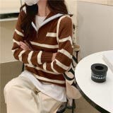 ハーフジップハイネックボーダーニット | LADY LIKE  | 詳細画像7 