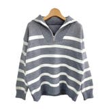 ハーフジップハイネックボーダーニット | LADY LIKE  | 詳細画像9 