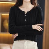 クルーネックリブニットカーディガン | LADY LIKE  | 詳細画像7 