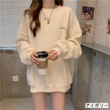 アイボリー | ワンポイントロゴ裏起毛トレーナー | LADY LIKE
