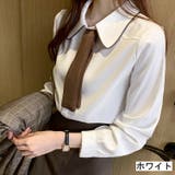 ホワイト | 配色パイピングブラウス | LADY LIKE