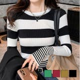 変則ボーダーリブニット | LADY LIKE  | 詳細画像1 