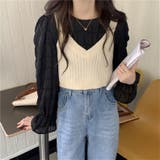 ブラック | キャンディスリーブくしゅくしゅブラウス | LADY LIKE