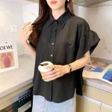 ブラック | 変形スリーブデザインシャツ | LADY LIKE