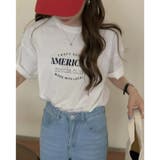 ホワイト | AMERICASロゴプリントTシャツ | LADY LIKE 