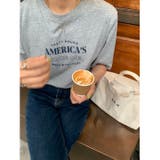 グレー | AMERICASロゴプリントTシャツ | LADY LIKE 