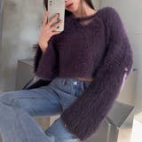 クロップド丈V開きシャギーニット | LADY LIKE  | 詳細画像11 