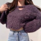 クロップド丈V開きシャギーニット | LADY LIKE  | 詳細画像12 