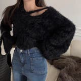 クロップド丈V開きシャギーニット | LADY LIKE  | 詳細画像13 