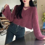クロップド丈V開きシャギーニット | LADY LIKE  | 詳細画像19 