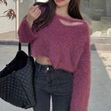 クロップド丈V開きシャギーニット | LADY LIKE  | 詳細画像22 