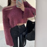 クロップド丈V開きシャギーニット | LADY LIKE  | 詳細画像23 