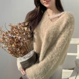 クロップド丈V開きシャギーニット | LADY LIKE  | 詳細画像24 