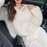 クロップド丈V開きシャギーニット | LADY LIKE  | 詳細画像3 