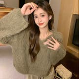 クロップド丈V開きシャギーニット | LADY LIKE  | 詳細画像28 
