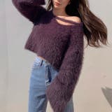 クロップド丈V開きシャギーニット | LADY LIKE  | 詳細画像9 