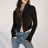 ブラック | ダブルジップシャギーニット | LADY LIKE 