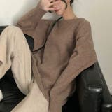 キャメル | ふんわりニットプルオーバー | LADY LIKE 