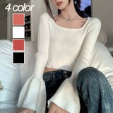 ベルスリーブショート丈リブニット | LADY LIKE  | 詳細画像1 