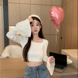 ベルスリーブショート丈リブニット | LADY LIKE  | 詳細画像18 