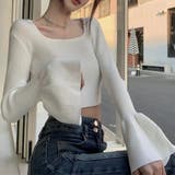 ベルスリーブショート丈リブニット | LADY LIKE  | 詳細画像6 