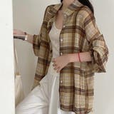 チェック柄ゆったりシアーシャツ | LADY LIKE  | 詳細画像16