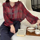 チェック柄ゆったりシアーシャツ | LADY LIKE  | 詳細画像27