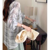 チェック柄ゆったりシアーシャツ | LADY LIKE  | 詳細画像5