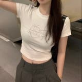 ラインストーンハートロゴコンパクトTシャツ | LADY LIKE | 詳細画像13