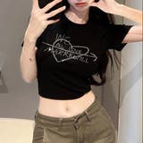 ラインストーンハートロゴコンパクトTシャツ | LADY LIKE | 詳細画像16