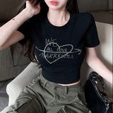 ラインストーンハートロゴコンパクトTシャツ | LADY LIKE | 詳細画像17