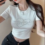 ラインストーンハートロゴコンパクトTシャツ | LADY LIKE | 詳細画像19
